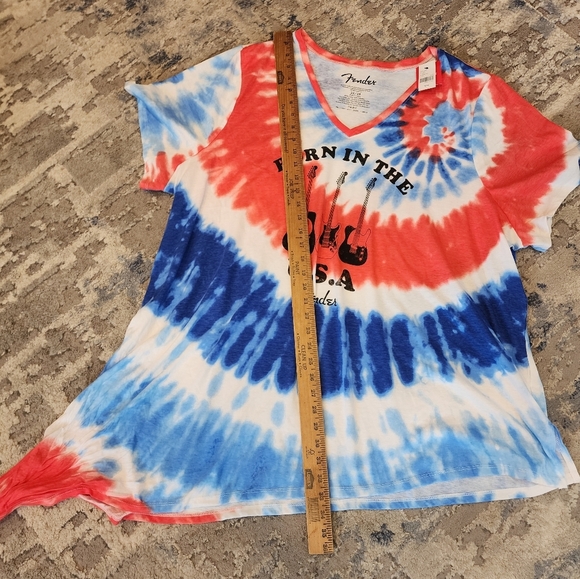 NWT Lane Bryant Fender Born In The USA red white blue tee. Size 26/28. 4X - Picture 9 of 12